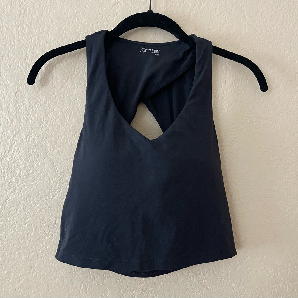 aerie offline longline cutout sports bra